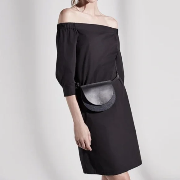 Theory Light Blue Off-Shoulder Mini Dress - Picture 2 of 8